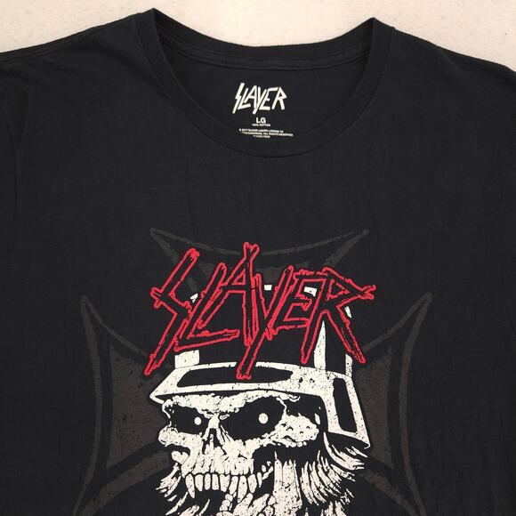 Slayer Graphic Band Short Sleeve Crew Neck Shirt Mens Size Large L Black - Picture 1 of 9